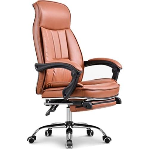 Fashion Boss Chair PU Household Lift Swivel Chair Reclining Office Chair with Footrest Adjustable Computer Chair Simply Style