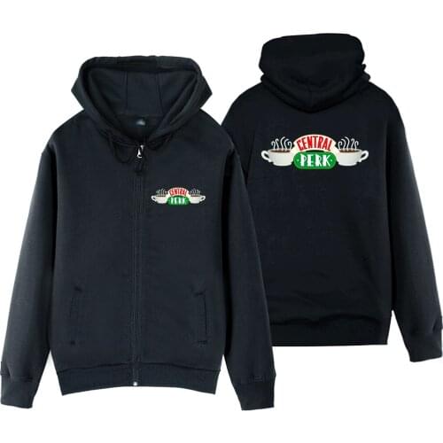Man Boy Coat Full Zip Hoodie Fleece Hooded Jacket Friends Central Perk Coffee Autumn Winter Couple Clothes ZIIART