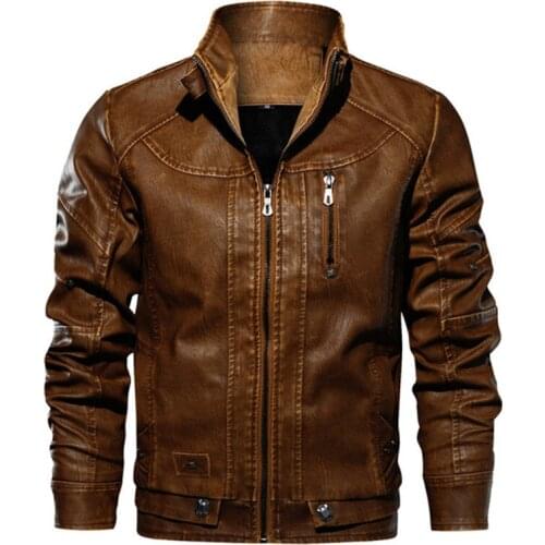 Mens PU Jackets Autumn Winter Outwear Leather Jackets EU Size DQ170