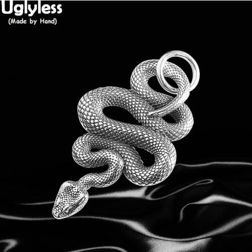 Uglyless Novel Creative Snake Jewelry Sets for Men Thai Silver Snakes Earrings Rings Pendants Skull 925 Silver HIP HOP Bijoux