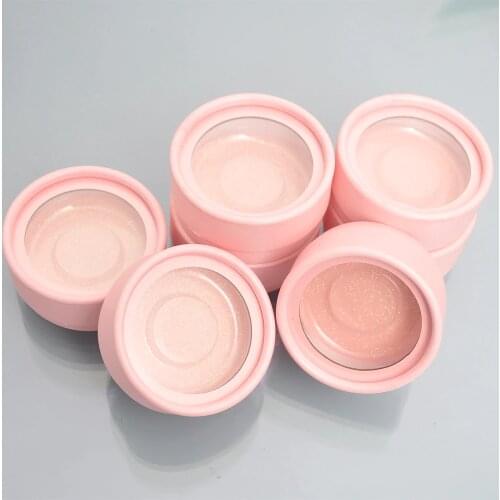 Wholesale 10/pack False Eyelashes Packaging Box Lash Boxes Custom Logo Fake 3d Mink lashes Strip Faux Cils Pink Round Case Empty