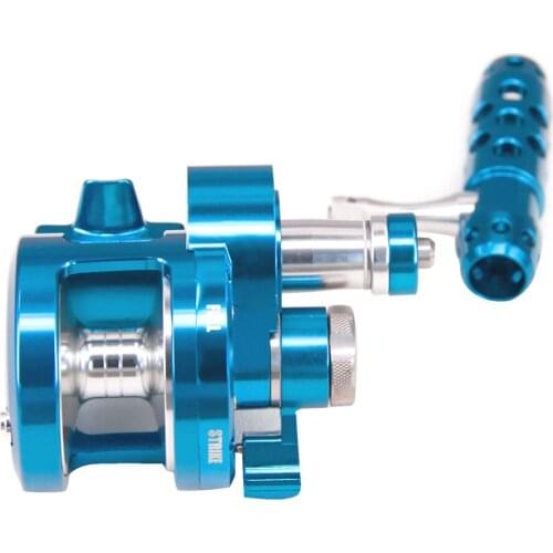 100% Full metal reel saltwater slow jigging reel boat sea fishing reel 4.5:1/ 2.1:1 double speed drum trolling fishing wheel