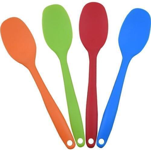 Condiment Utensil Coffee Spoon Kids Ice Cream Tableware Tool Silicone Kitchen Bakeware Utencil Spoons And Scoop Cooking Tools