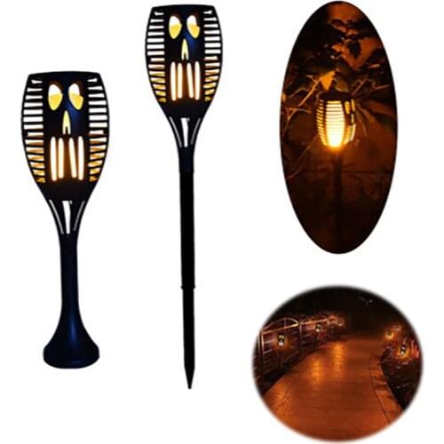 Solar Flame Lamp Flickering Torch Light Outdoor Garden Waterproof Landscape Lawn Lamp For Holiday Path Yard Decoration Lighting