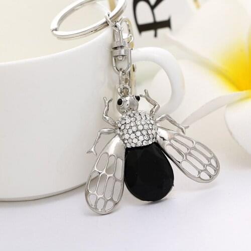 2020 new resin fly rhinestone black hollow wings bag wallet keychains