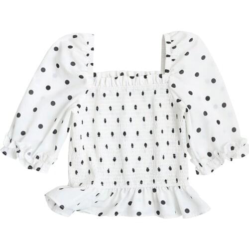 JC·KILIG 2021 Pleated Polka Dot Top XL6252