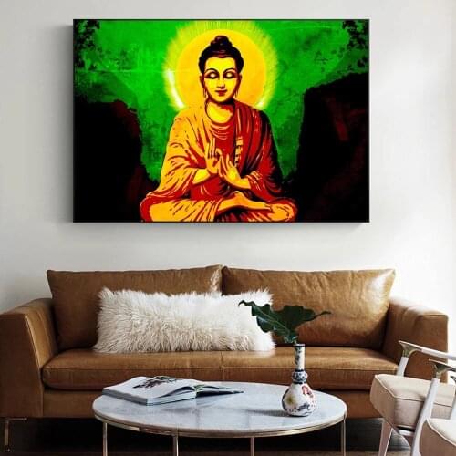 Vintage Buddha Posters And Prints Protrait Of Sakyamuni Buddha Canvas Art Prints Buddhist Decorative Painting For Living Room