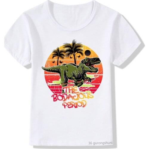 Funny and Cute Dinosaur Pattern Print Kids T-shirt Cartoon Anime Boys Girls Summer Tops Harajuku T Shirt New Shirt Wholesale