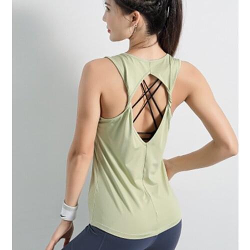 Zhangyunuo Gym Tank Top Solid Yoga Vest Backless Active Wear Tops Fitness Sexy Sleeveless Shirt Sports Workout Shirts for Women