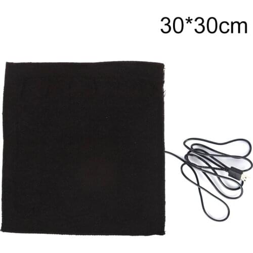 1Pc 5V 30x30cm USB Heated Jacket Coat Vest Accessories Carbon Fiber Heated Pads Warm Back Neck Fast-Heating
