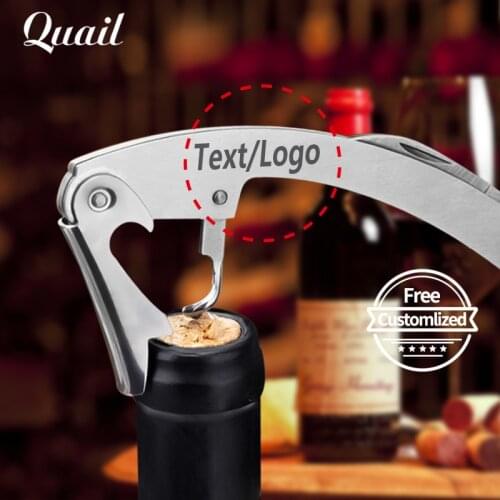 Quail 10pcs Stainless Steel Wine Corkscrew Beer Bottle Opener Wine Bottle Opener Free Laser Engraving Wedding Gifts or logo text
