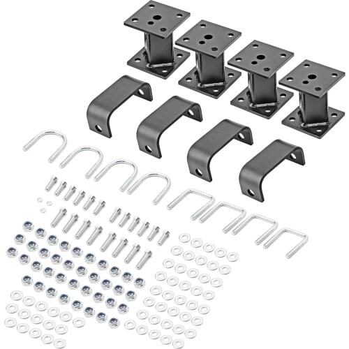 4" Block Lift Kit For EZGO Golf Cart 1975-1993 Marathon Electric Model Fits Up To 22" Tires With Offset Wheel Steel Coated Black