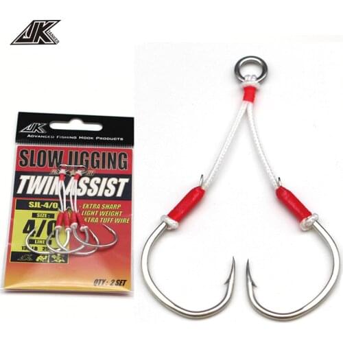 5PACK Slow Jig Hook Assist Carbon Hooks light Jigging 3/0~6/0 Size Metal Jig PE line Fishing Accessories Saltwater Fishing Hooks