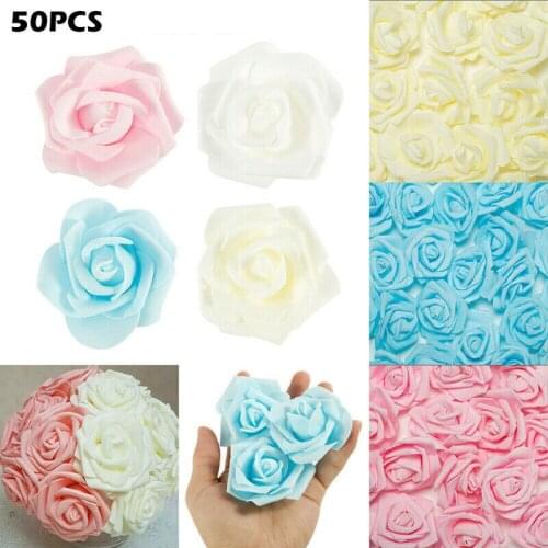 50pcs/ Bag Multicolor Mini PE Foam Rose Head Artificial Handmade Rose Head DIY Wedding Home Decoration Festival Party supplies