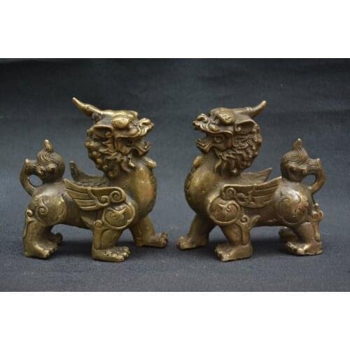 Antique collection Qing Dynasty copper flying brave troops statue,best collection&adornment,A PAIR,Free shipping