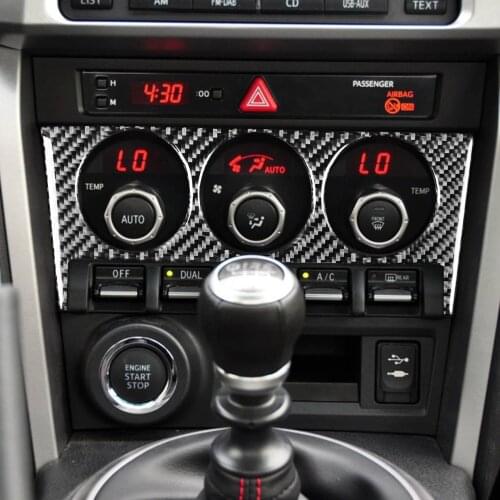 Genuine Carbon Fiber Car A/C Switch Button Frame Cover Stickers For Subaru BRZ Toyota 86 2017-2019