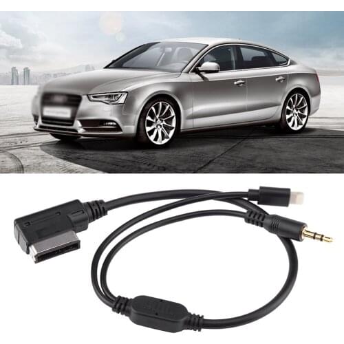 Car AMI MDI MMI 3.5mm MP3 Auxiliary Adapter Cable For iPod iPhone 5 6 For Audi A3 A8 Q5 For VW