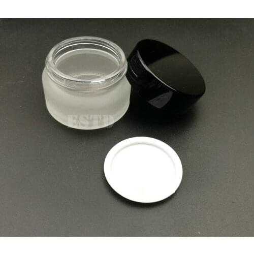 20G frosted glass cream jar,cosmetic container,Cosmetic Jar Frosted Glass With Black Cap/Silver Cap/Gold Cap
