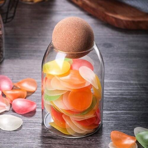 Behogar Transparent Airtight Sealed Glass Food Storage Jar Container Canister with Cork for Kitchen Supplies