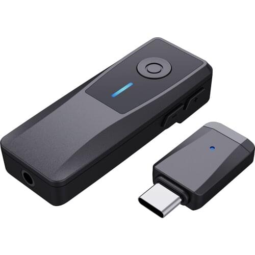 2.4G Mini Clip-on Wireless Microphone System Plug&Play 50m Transmitter Receiver Earphone for Type-C Smartphones Live Streaming