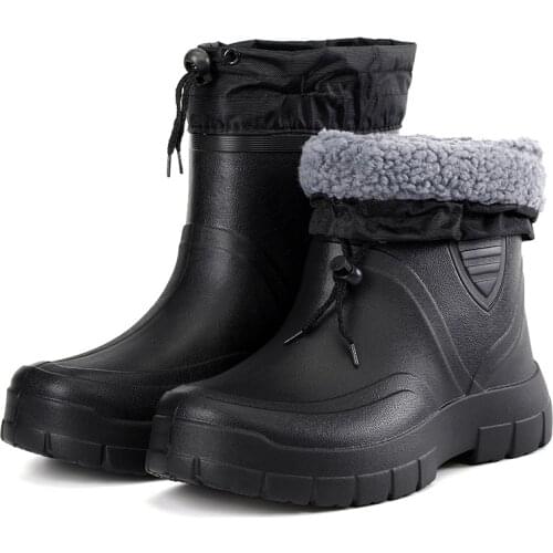 Rain Boots Men EVA Warm Winter Mature Men Boots Light Thicken Waterproof Rainboots Motorcycle Garden Work Washing Rain Shoes