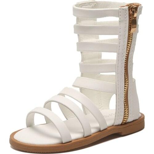 CUZULLAA Kids Cut-Outs Beach Sandals Roman Children Summer Shoes For 2020 Girls Gladiator Sandals Shoes Size 21-30