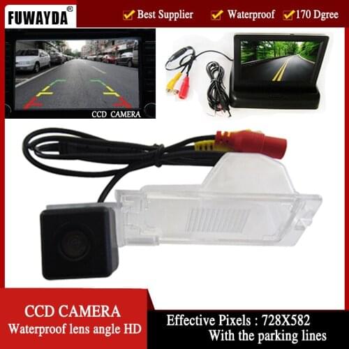 FUWAYDA Color CCD Car Rear View Camera for Ford Edge Escape Mercury Mariner,with 4.3 Inch foldable LCD TFT Monitor HD