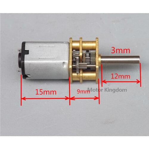 DC 5V 3V-6V 100rpm Slow Speed N20 Gear Motor D-flat Shaft 12mm long shaft DIY Robot Toy