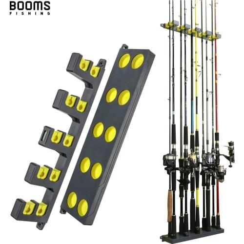 Booms Fishing WV4 Fishing Rod Holders Vertical Wall Rod Rack Store Up to 10 Rods For Fishing Pole Holder Storage Tools 4 Colors