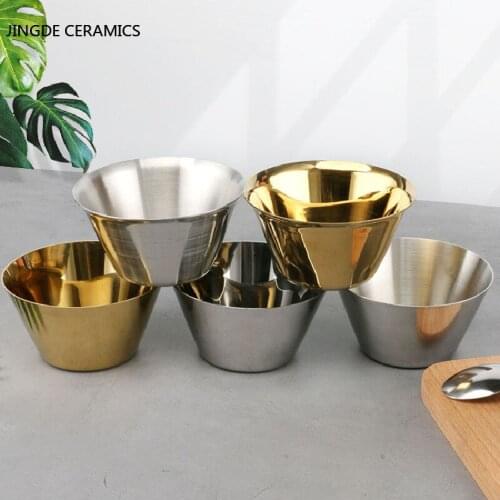 Dessert Bowl Stainless Steel Tableware Bowl Seasoning Bowl Food Sauce Dish Appetizer Plates Household Tools Kitchen Accessories