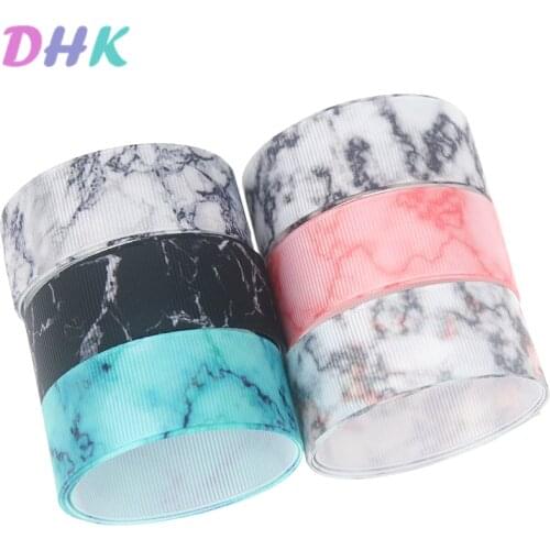 DHK 10yards marble Printed Grosgrain Ribbon Accessory Hairbow Headwear Decoration DIY Wholesale OEM B1867