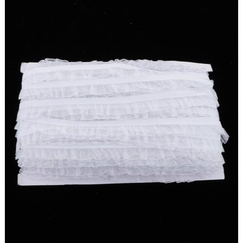 50yds Ruffle Elastic Lace Trim Stretch Ribbon Edge Trim DIY Dress Headwear