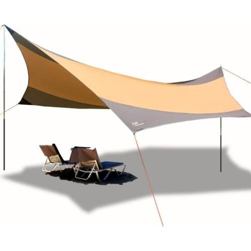 Flytop Ultralarge 550*560cm 5-8 Person Use 3 Color Choose Waterproof Iron Poles Camping Tent Large Gazebo Sun Shelter