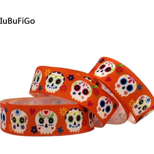 IuBuFiGo 10 Yards 7/8" 22mm Printed Grosgrain ribbon gift ribbon bows DIY headband tape For Decorations 2106