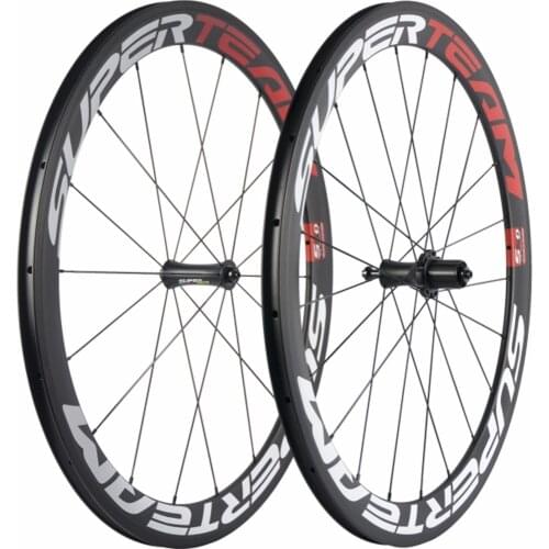 SUPERTEAM 50mm Clincher Carbon Road Wheels 700C Carbon Wheelset Racing Bicycle Chinese Carbon Wheel