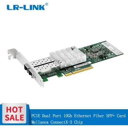 LR-LINK 6822XF-2SFP+ Dual Port 10Gb Ethernet Fiber Optical Network card PCI-E server adapter Controller Mellanox ConnectX-3 NIC