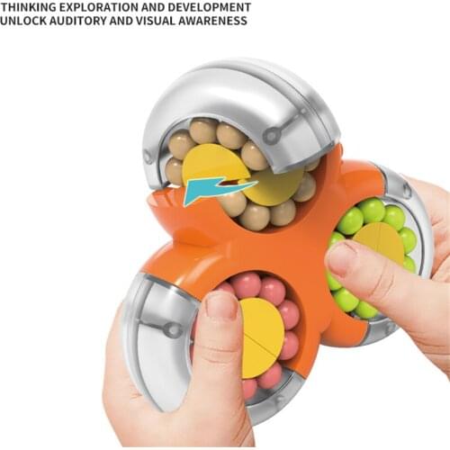 Hot Sale Triangle Rotating Fingertip Gyro Cube Bead Orbit Stress Release Fidget Toys