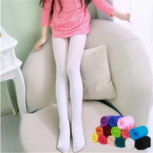 Summer Spring Candy Color Kids Pantyhose Ballet Dance Tights for Girls Stocking Children Velvet Solid White Pantyhose 10pcs
