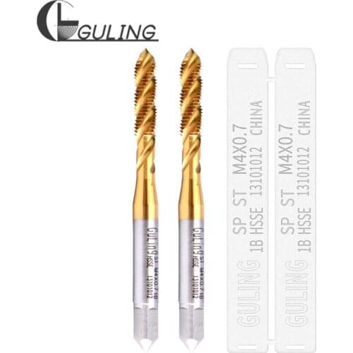 HSSE Metric With Tin Braces Spiral Fluted tap ST S T M1.6 M2 M2.5 M3 M4 M5 M6 M8 M10 M12 M14 M16 X0.35 X0.4 X2 Screw Thread taps