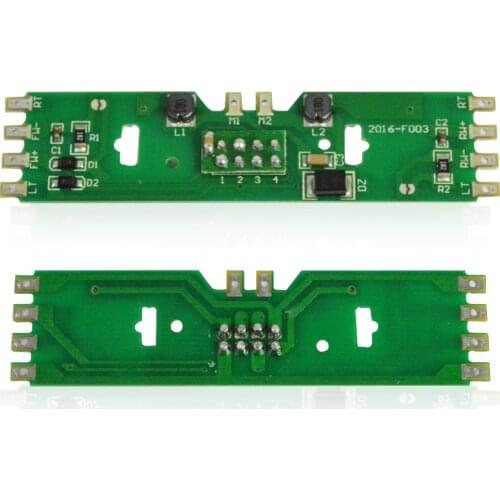 HO 1/87 model train power distribution board with status LEDs for DC and AC voltage railway model train accessory with resistor