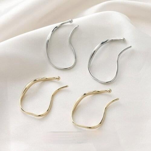 14K gold-plated copper plated large style ear clip ear bone clip earrings hand-made diy hand-made material accessories 2PCS