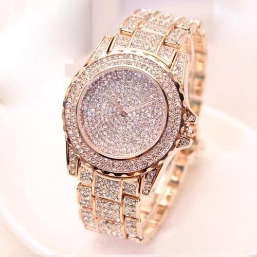 Luxury Women Watches Rhinestone Dial Ladies Fashion Quartz Wristwatch Alloy Strap Clock Casual Party Reloj Mujer 533