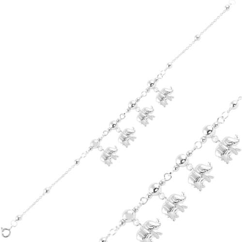 Silver 925 Sterling Dangle Elephant & Ball Sterling Bracelet