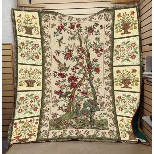 Vintage Flowers Quilt Chinese 3D Classic Fashion High End Kids School Adults Bed Spring Summer Quilt Dropshipping