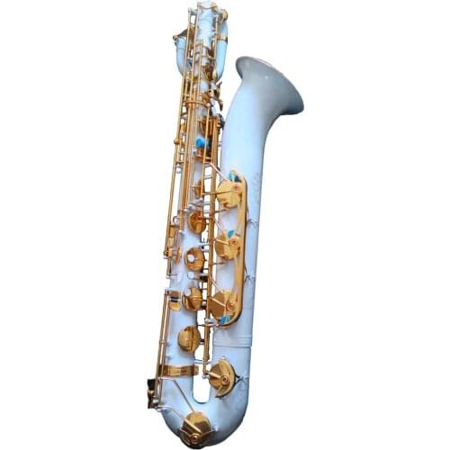 High grade White Color body Gold lacquer key Baritone Saxophone