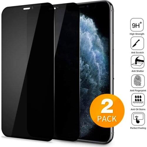 1-2 PCS 9H Anti-spy Tempered Glass for IPhone 11 Pro Max Privacy Screen Protector Glass on IPhone 12Mini X XR XS Max 7 8 6 Plus