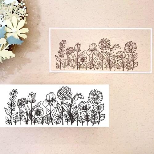 12*5 NEW Transparent Clear Stamps Seal For Scrapbooking/Flowers Bullet Journal Rubber Stamp Sentiment Photo Album Card Making