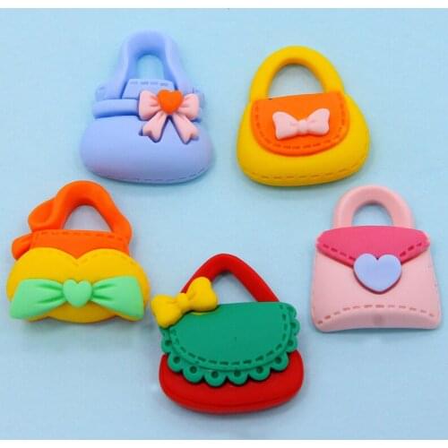 20Pcs Mix Simulation Handbag Flatback Resin Cabochon Accessories Phone Case Decoration DIY Handmade Material Scrapbooking Charms