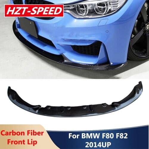 Real Carbon Fiber 3D Type Front Lip Bumper Diffuser Car Body Styling Kit Part For BMW M3 F80 M4 F82 F83 2014 UP Modification