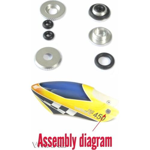 4pcs Rc Upgrade Parts VWINRC Metal Canopy Nut For Align Trex 450 pro sport DFC Rc Helicopter